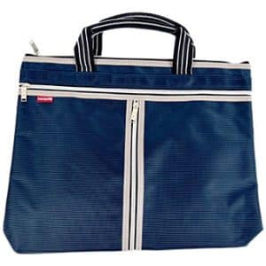 Cartera Lona Tipo Bolsa Con Asas Y 3 Cierres 37X31X5Cm