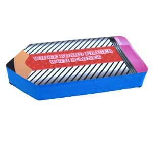 Borrador Para Pizarra Forma Lapiz 12X5.5X2Cm Imantado Goma Eva 4 Colores