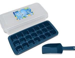 Cubetera Plastico Cubos 26X11X7Cm Con Deposito Cuchara Y Tapa 3 Colores