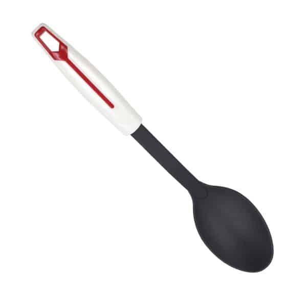Cuchara Cerrada Plastico Mango Blanco/Rojo