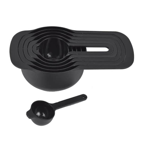 Cuchara Medida X6Pcs Plastico Negro