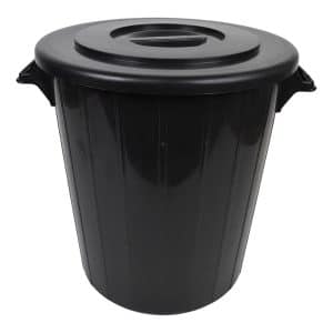 BASURERO 30LT PLASTICO NEGRO CON TAPA 7143/1