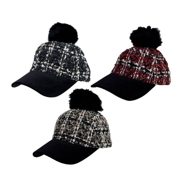 Gorro Con Visera Y Pompón Cuadrille