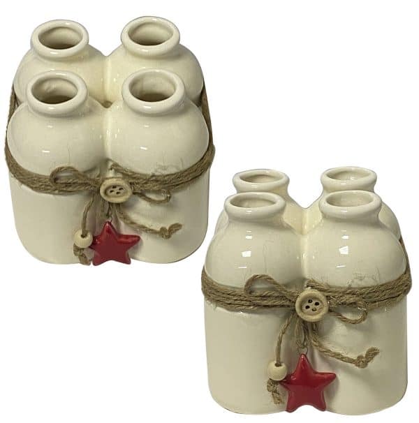 Florero X4 Navideño Ceramica - Imagen 2