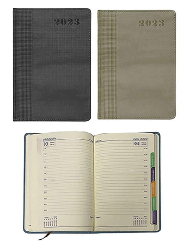 Agenda Cuerina Lisa Con Indicador Tapa Dura - Imagen 2
