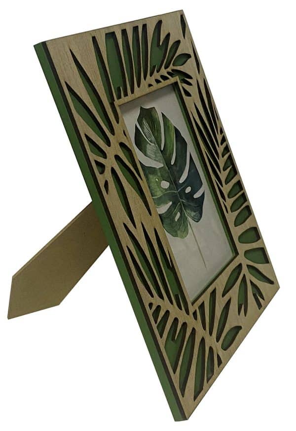 PORTARRETRATO MADERA CALADO P/FOTO 10X15CM GREEN DECO 24X19X0.8CM - Imagen 3