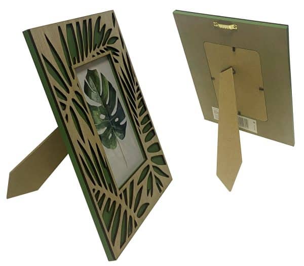 PORTARRETRATO MADERA CALADO P/FOTO 10X15CM GREEN DECO 24X19X0.8CM