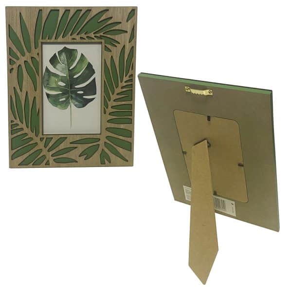 PORTARRETRATO MADERA CALADO P/FOTO 10X15CM GREEN DECO 24X19X0.8CM - Imagen 2