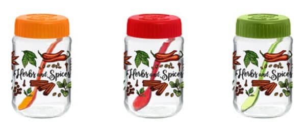 Especiero Herevin Vidrio Con Cuchara 370Ml Decorado Summer
