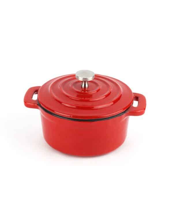 Olla Magefesa Hierro Fundido Con Tapa 24Cm Ferro Eco Rojo
