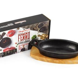 Fuente Magefesa Hierro Fundido Base Madera 22 Cm Ferro Eco Negro