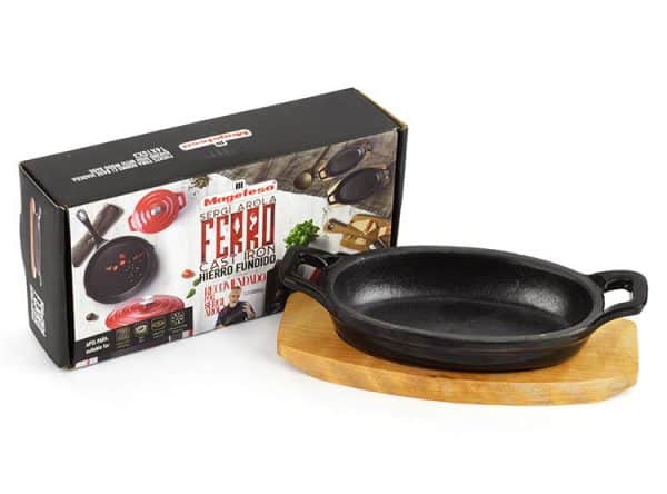 Fuente Magefesa Hierro Fundido Base Madera 22 Cm Ferro Eco Negro