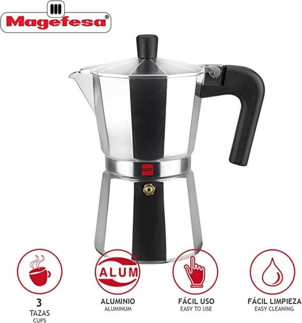 Cafetera Italiana Magefesa 3Tazas Kenia Aluminio - Imagen 3