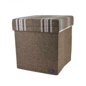 Asiento Cubo Puff Plegable Tapa Cuadrille