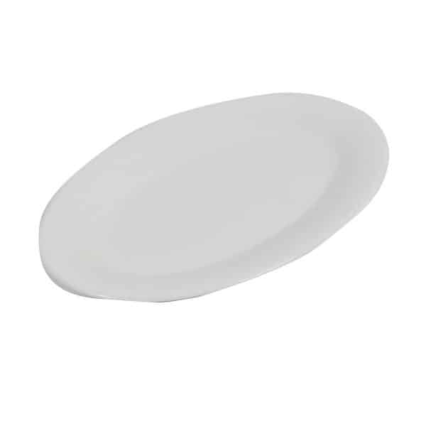 Fuente De Ceramica Blanca Con Guarda Ancha