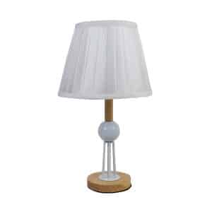 Lámpara De Mesa Con Base De Madera Y Metal Calada
