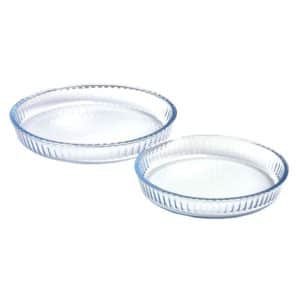 Fuente Vidrio Templado Redonda Lineas X2Pcs