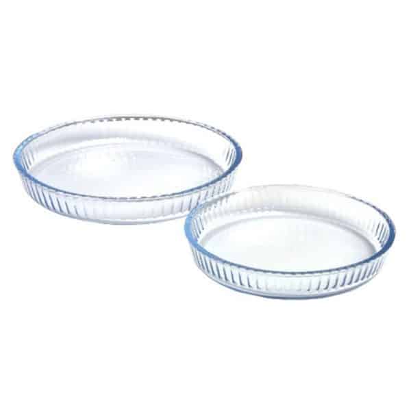 Fuente Vidrio Templado Redonda Lineas X2Pcs