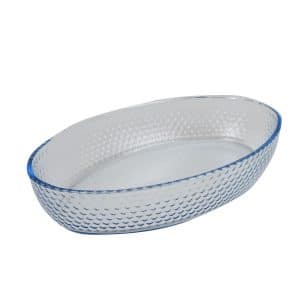 Fuente Vidrio Templado Oval Puntos 34.8X24X6Cm 3243Cc Broart