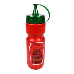 BOTELLA HEREVIN PLASTICO 660CC P/SALSA PICO VERTEDOR ROJO KETCHUP