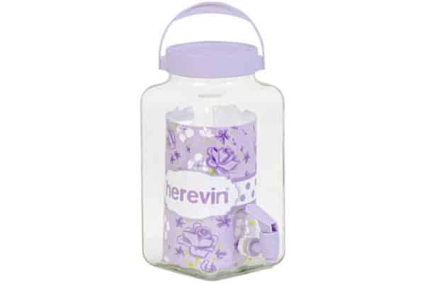 Dispensador Vidrio Herevin 3Lts C/Canilla Soft Purple