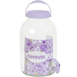 Dispensador Vidrio Herevin 5Lts C/Canilla Soft Purple Q4