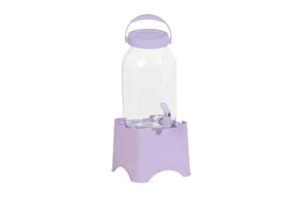 Dispensador Vidrio Herevin 3Lts C/Canilla Y Stand Soft Purple