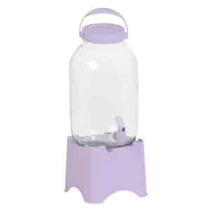 Dispensador Vidrio Herevin 5Lts C/Canilla Y Stand Soft Purple