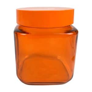 Frasco Herevin Vidrio Color 1Lt Cuadrado Tapa Plastico