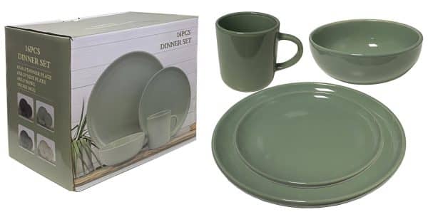 Juego Vajilla 16Pcs Ceramica Color