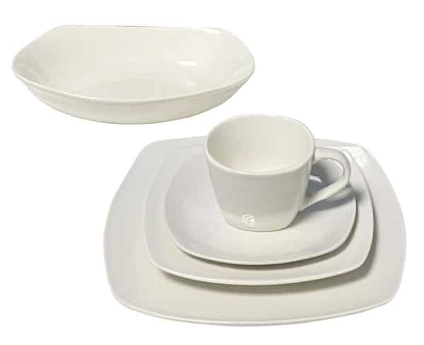 Juego Vajilla 20Pcs Ceramica Blanco Plato Cuadrado 22Ly0926-3 - Imagen 3