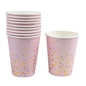 Vaso de papel metalizado x 10 piezas 3 diseños