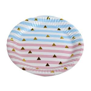 Plato De Papel Diseño Metalizado X 10 Piezas