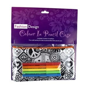 Cartuchera Pvc Para Pintar + 5 Marcadores 21X11Cm