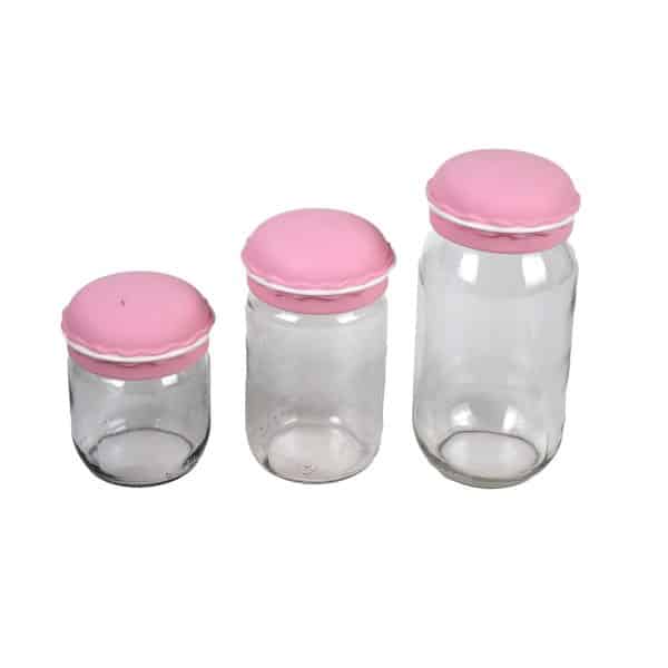 Frasco Vidrio Set X3Pcs Macaron Storage Pastel - Imagen 2