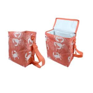 Bolso Termico T/Lunchera 27X16X32Cm Rosa Coral C/Cangrejos