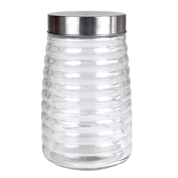 Frasco Vidrio Tapa Rosca Metal 800Ml Labrado 16Cm Alto 10Cm Diam -1 - Imagen 2