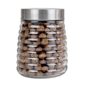 Frasco Vidrio Tapa Rosca Metal 600Ml Labrado 12.5Cm Alto 10Cm Diam -2