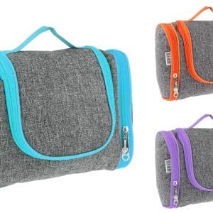 BOLSO MANO TIPO COSMETIQUERO JASPEADO CILINDRICO CON ASA 24X11X19CM 29619
