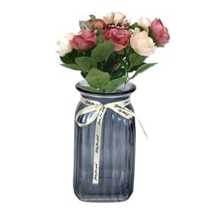 Florero De Vidrio Con Base Cuadrada