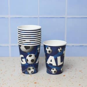Vasos Descartables Estampados De Futbol 10 Piezas