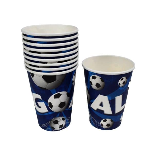 Vasos Descartables Estampados De Futbol 10 Piezas - Imagen 2
