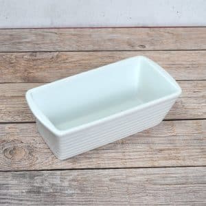 Budinera Rectangular De Ceramica Blanca Labrado Linea