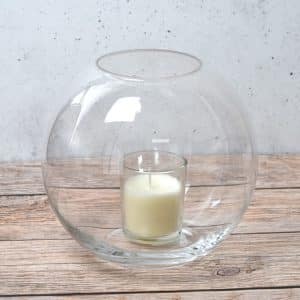 Candelabro De Vidrio Tipo Pecera Con Vela