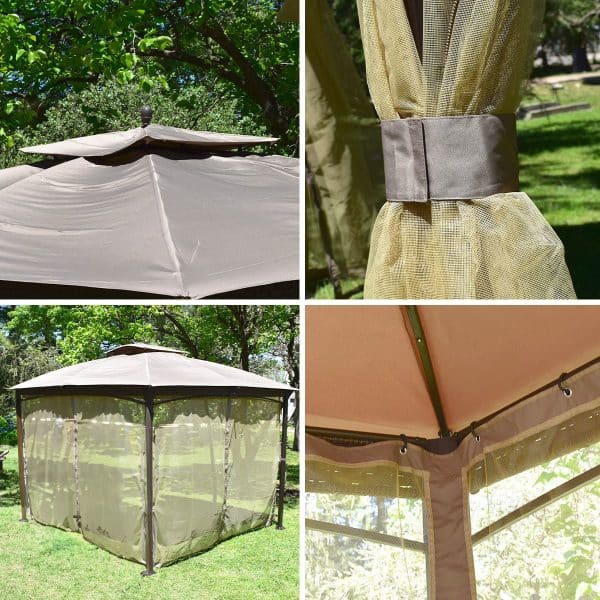 Gazebo De Aluminio Con Mosquitero 3.4M X 2.75M X 2.8M - Imagen 3