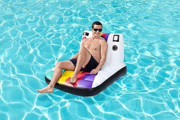 ASIENTO INFLABLE RETRO CON RESPALDO Pose N´Float Lounge BESTWAY - Imagen 3