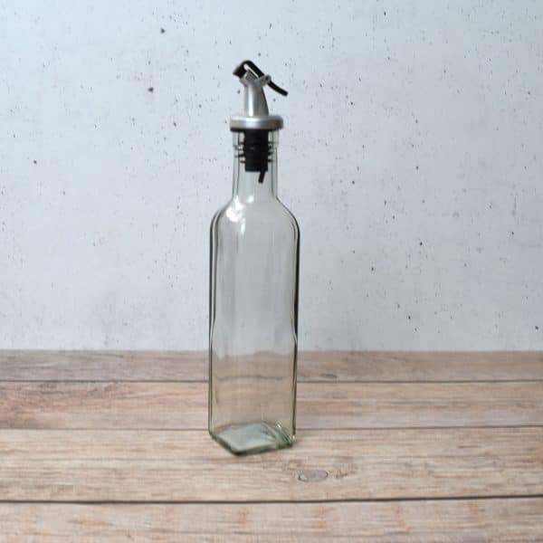 Aceitera De Vidrio Lisa Con Pico 26Cm