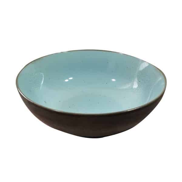 Bowl De Cerámica Celeste Veteado - Imagen 2