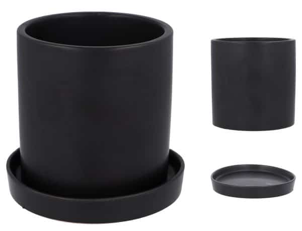 Maceta De Ceramica Con Plato - Imagen 2