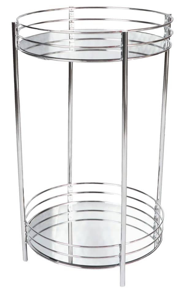 Mesa Auxiliar De Metal Y Vidrio De 2 Pisos - Imagen 2